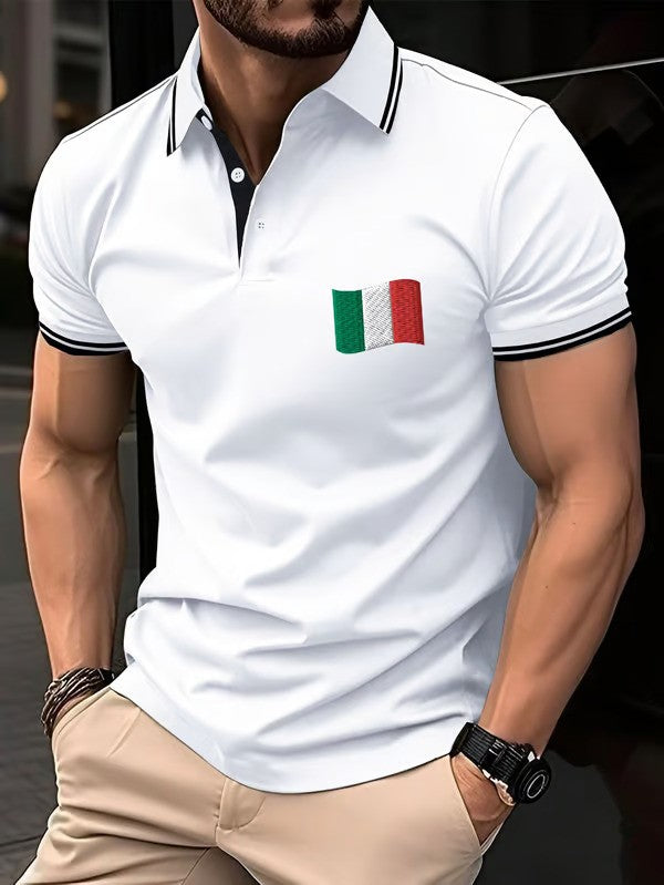 "Italy" printed polo shirt