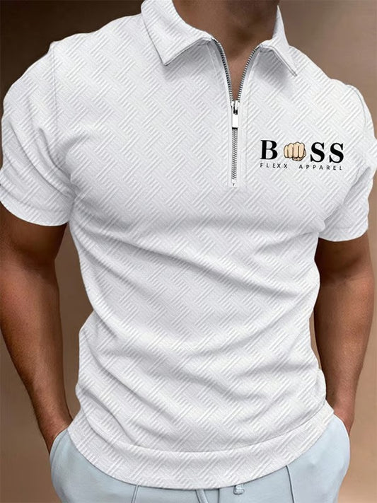 Letter Design Casual Polo Shirt