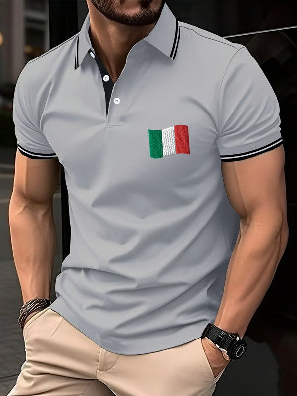 "Italy" printed polo shirt