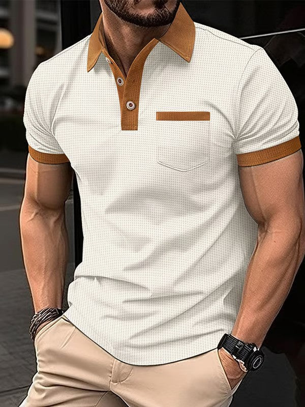 Waffle Fabric Fashion Casual Polo Shirt (With Pockets) - DUVAL