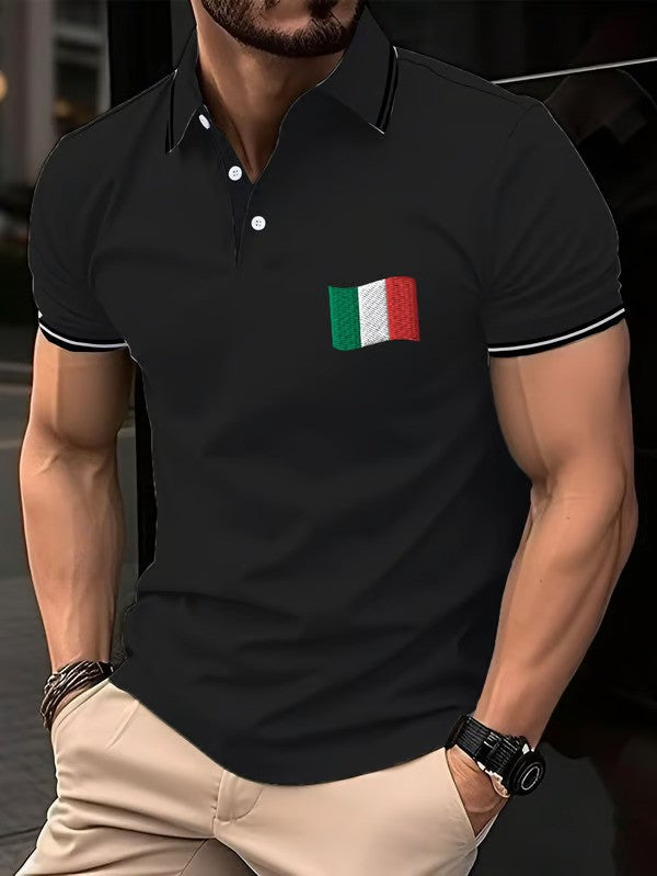 "Italy" printed polo shirt