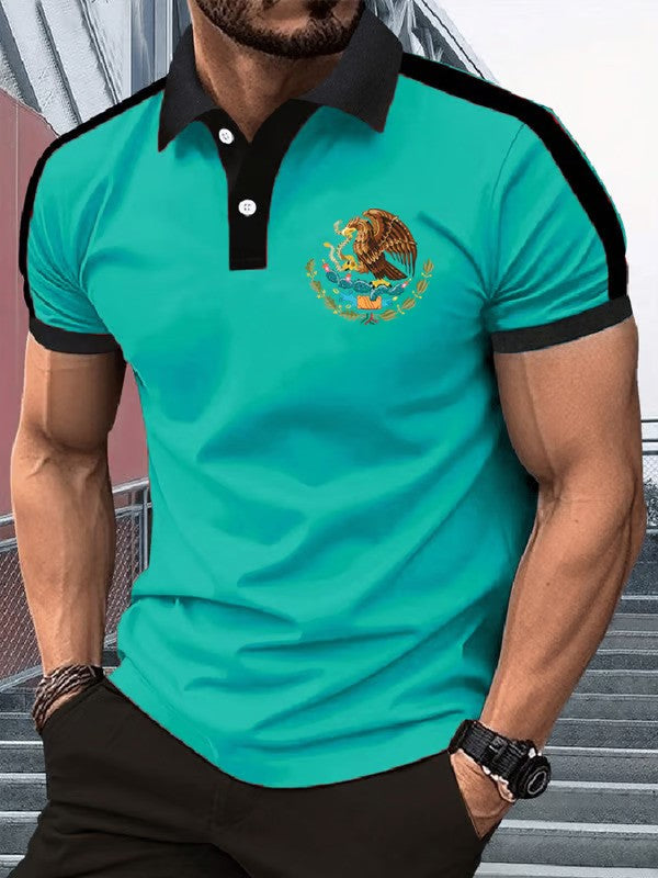 Mexican Independence Day Flag Print Polo Shirt