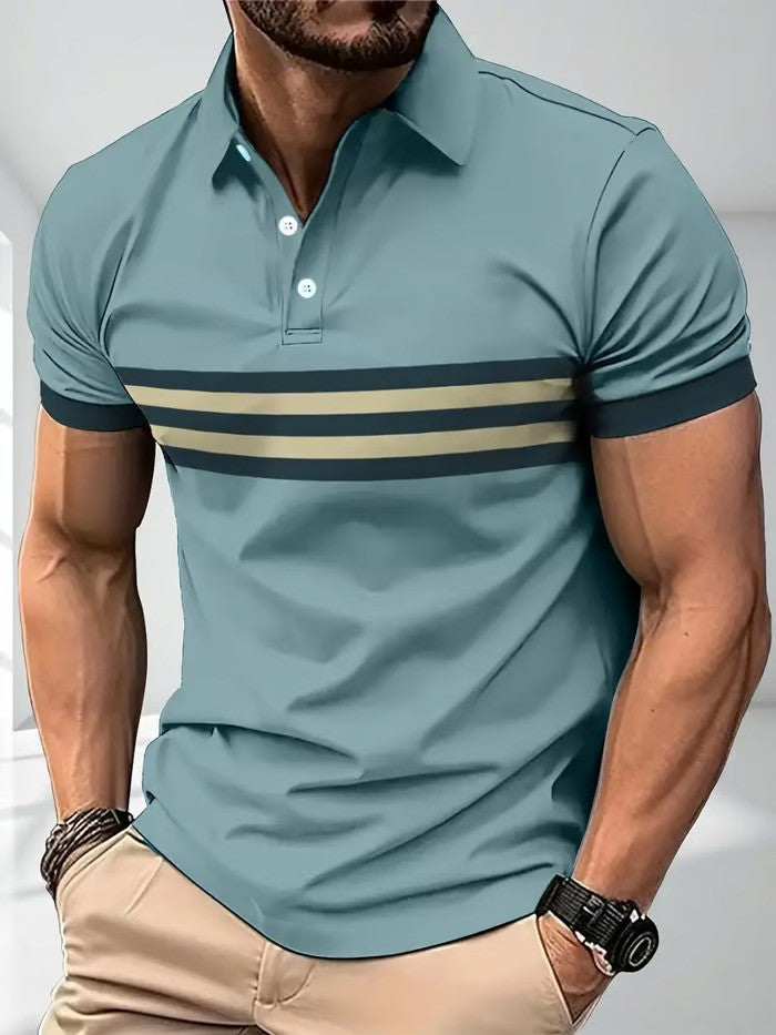 Business Casual Striped Polo Shirt