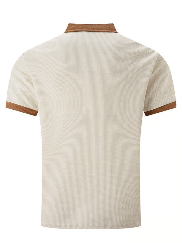 Waffle Fabric Fashion Casual Polo Shirt (With Pockets) - DUVAL