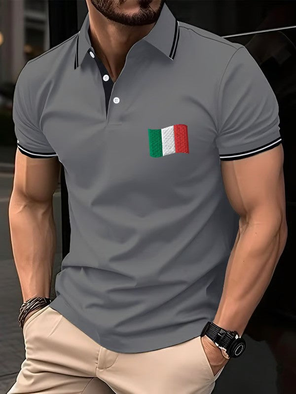 "Italy" printed polo shirt