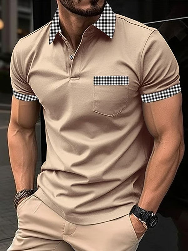 Casual Color Contrast Polo