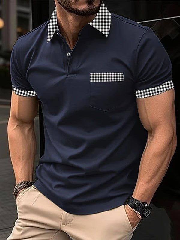 Casual Color Contrast Polo