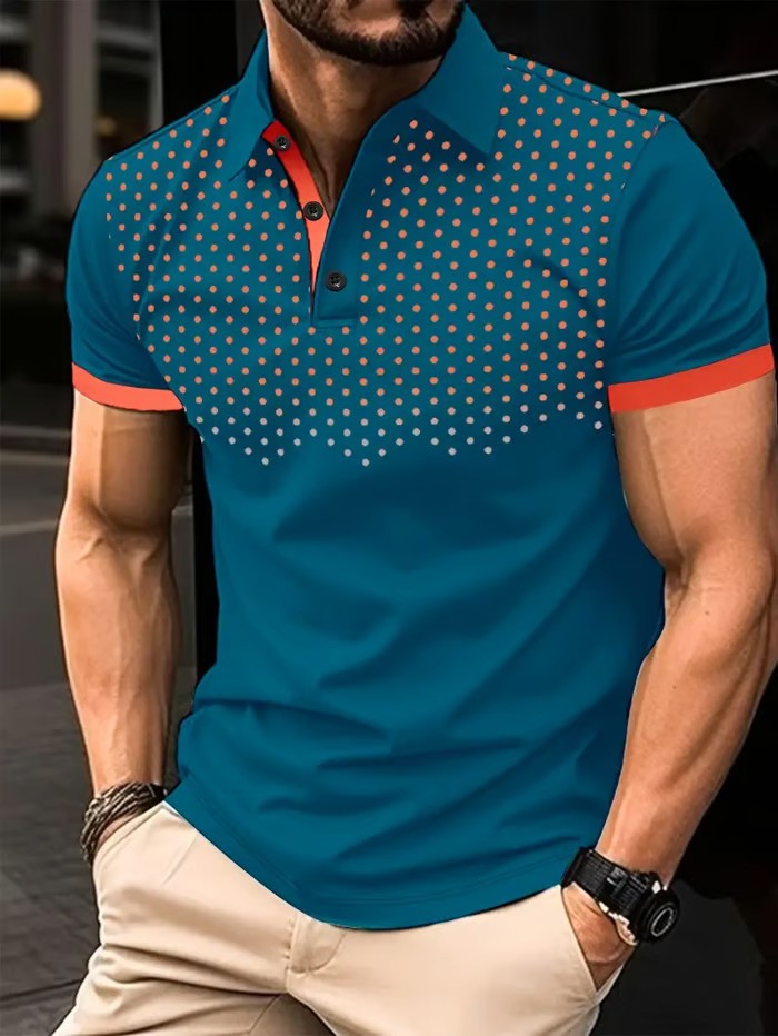 Business Casual Striped Polo Shirt