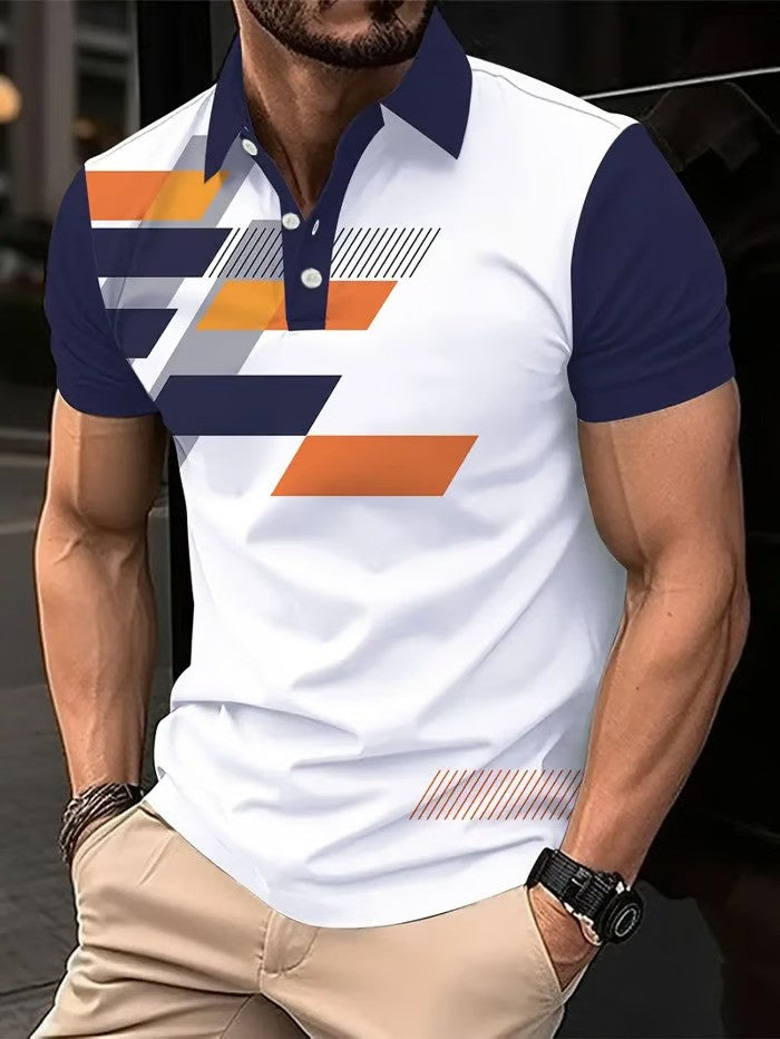 Business Casual Striped Polo Shirt