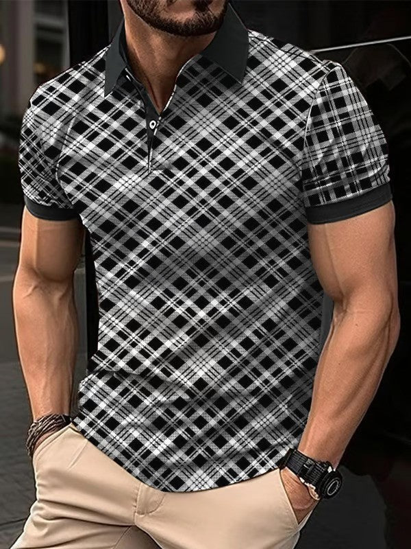 Casual Fashion  Checkered Polo