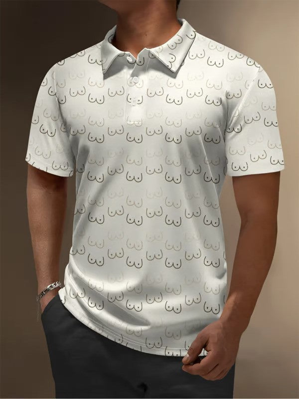 Moisture Wicking Golf Polo Simple Line Drawing