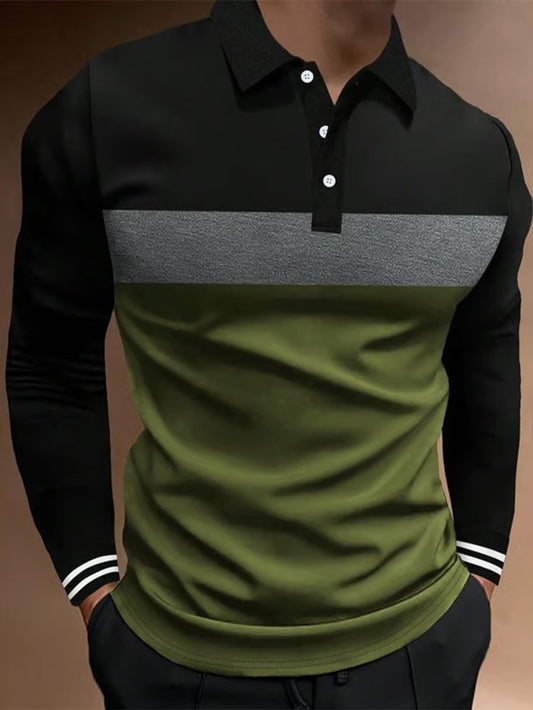 Business Casual Striped Zip-Up Shirt