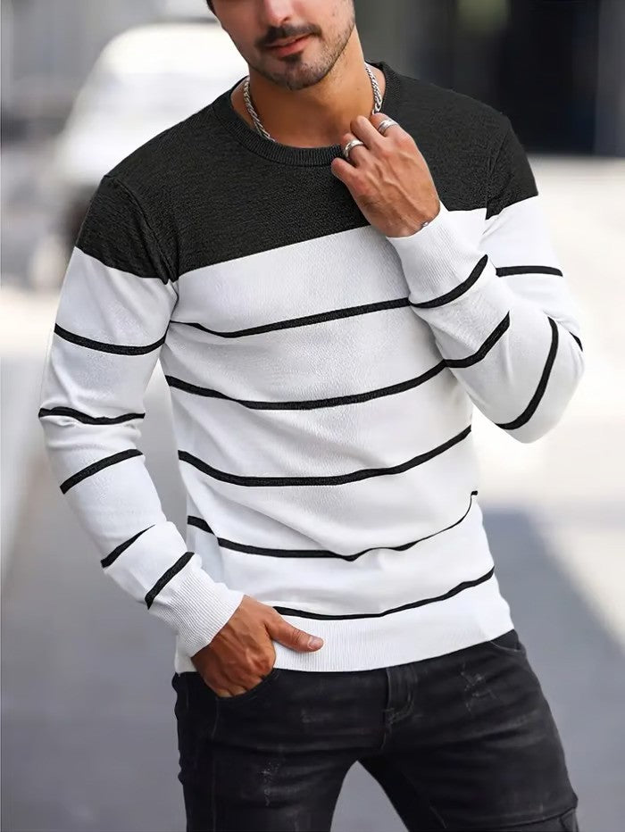 Business Striped Long Sleeve T-Shirt