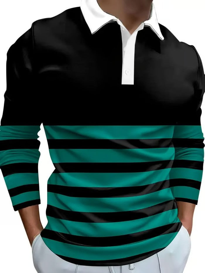 Business Casual Striped Button-Down Shirt - DUVAL