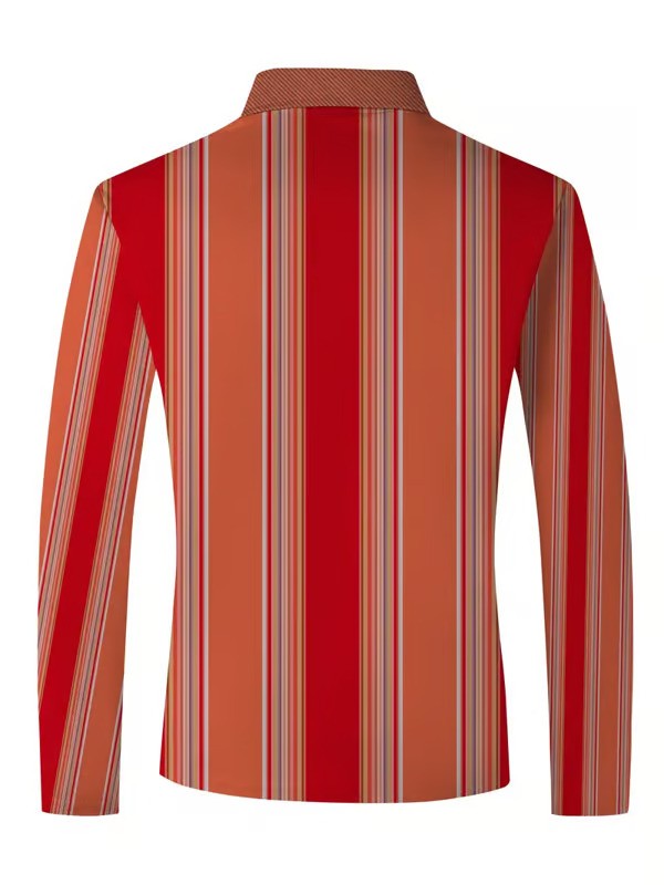 Business Casual Striped Button-Down Polo - DUVAL