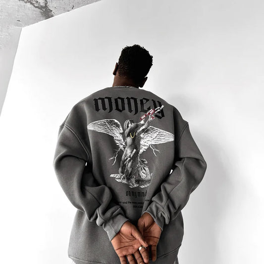 Oversize Money Print Sweatshirt