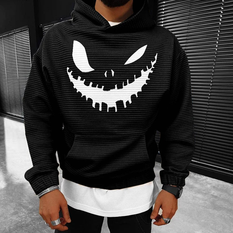 Halloween Smiley Print Casual Oversized  Sweatshirt Hoodie