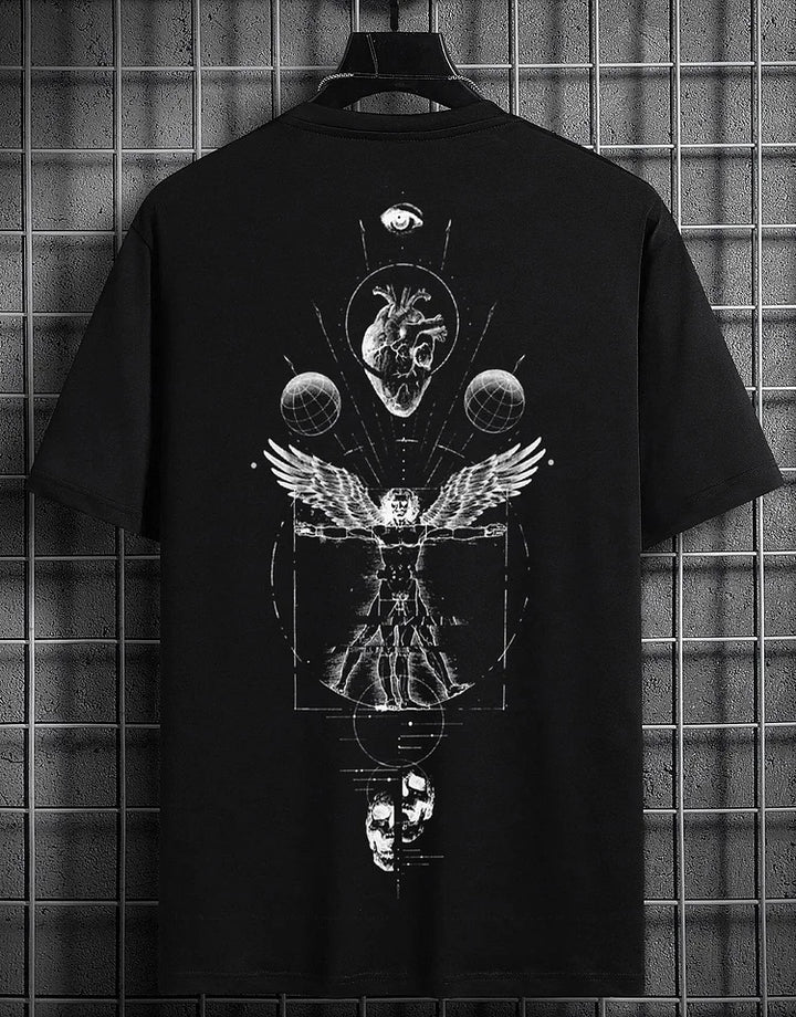 Biological Evolution With Cosmic Art Pattern T-Shirt - DUVAL