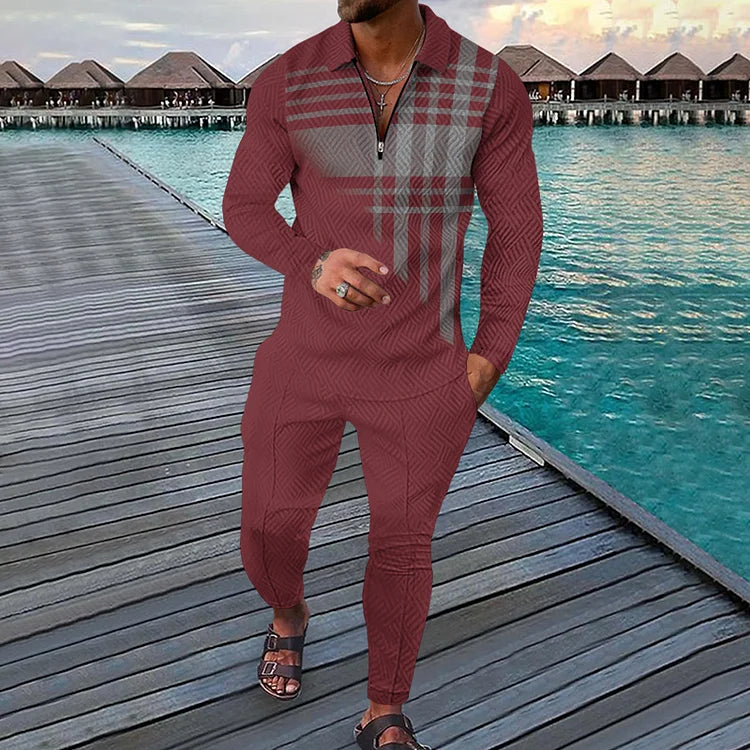 Klintus Long Sleeve Polo Suit Co-Ord - DUVAL