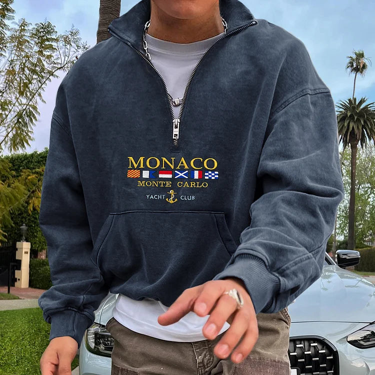 Monaco Monte Carlo Yacht Club Polo Neck Sweatshirt - DUVAL