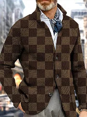 Plaid / Check Fashion Print Wool Coat - DUVAL