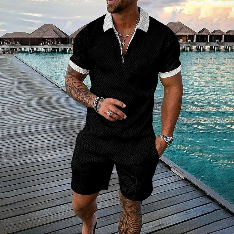 Amigo Polo Shirt And Shorts Co-Ord - DUVAL