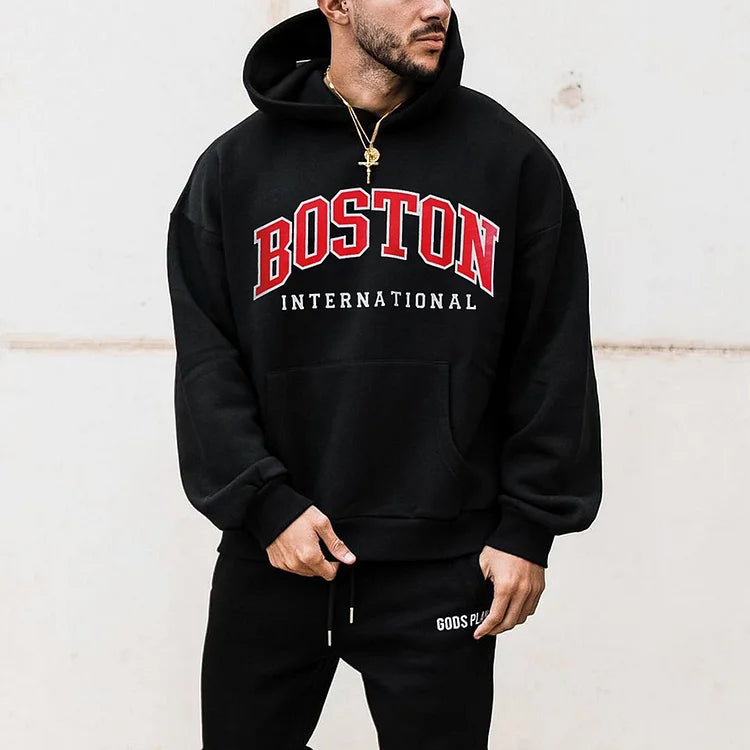 Boston Fashion Men'S Oversized Sweatshirt Hoodie