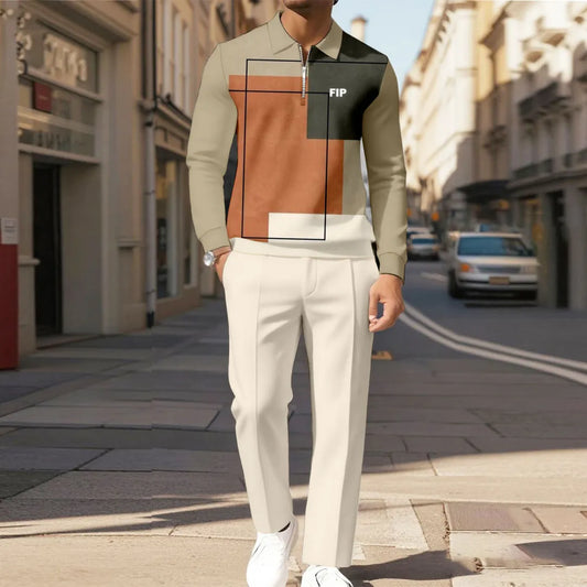 Modern Quarter Zip Two-Piece Set