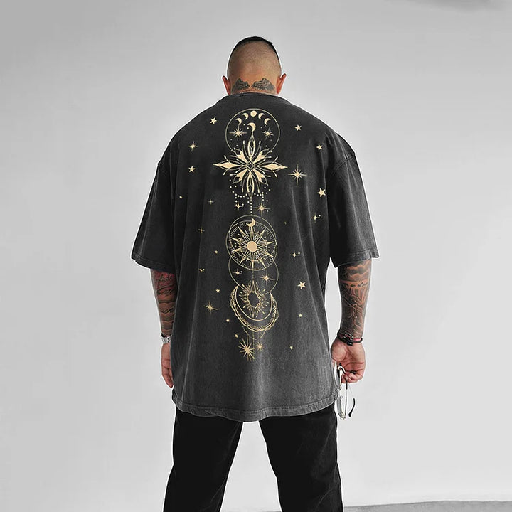 Fashion Retro Printed Oversized T-Shirt - DUVAL