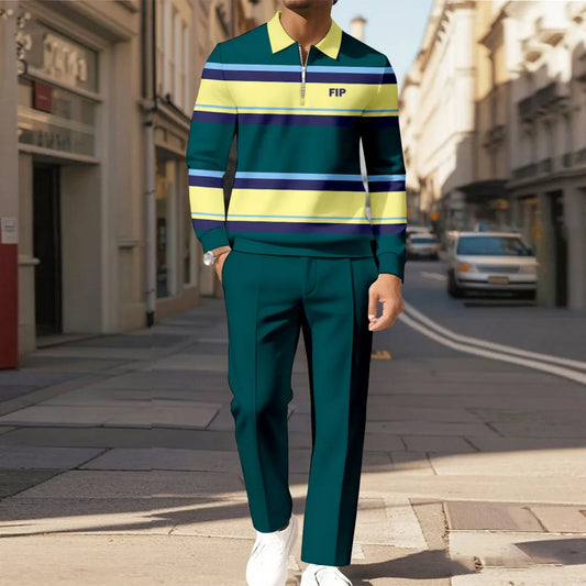 Modern Quarter Zip Two-Piece Set