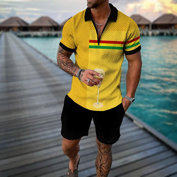 Reggae Polo Shirt And Shorts Co-Ord - DUVAL