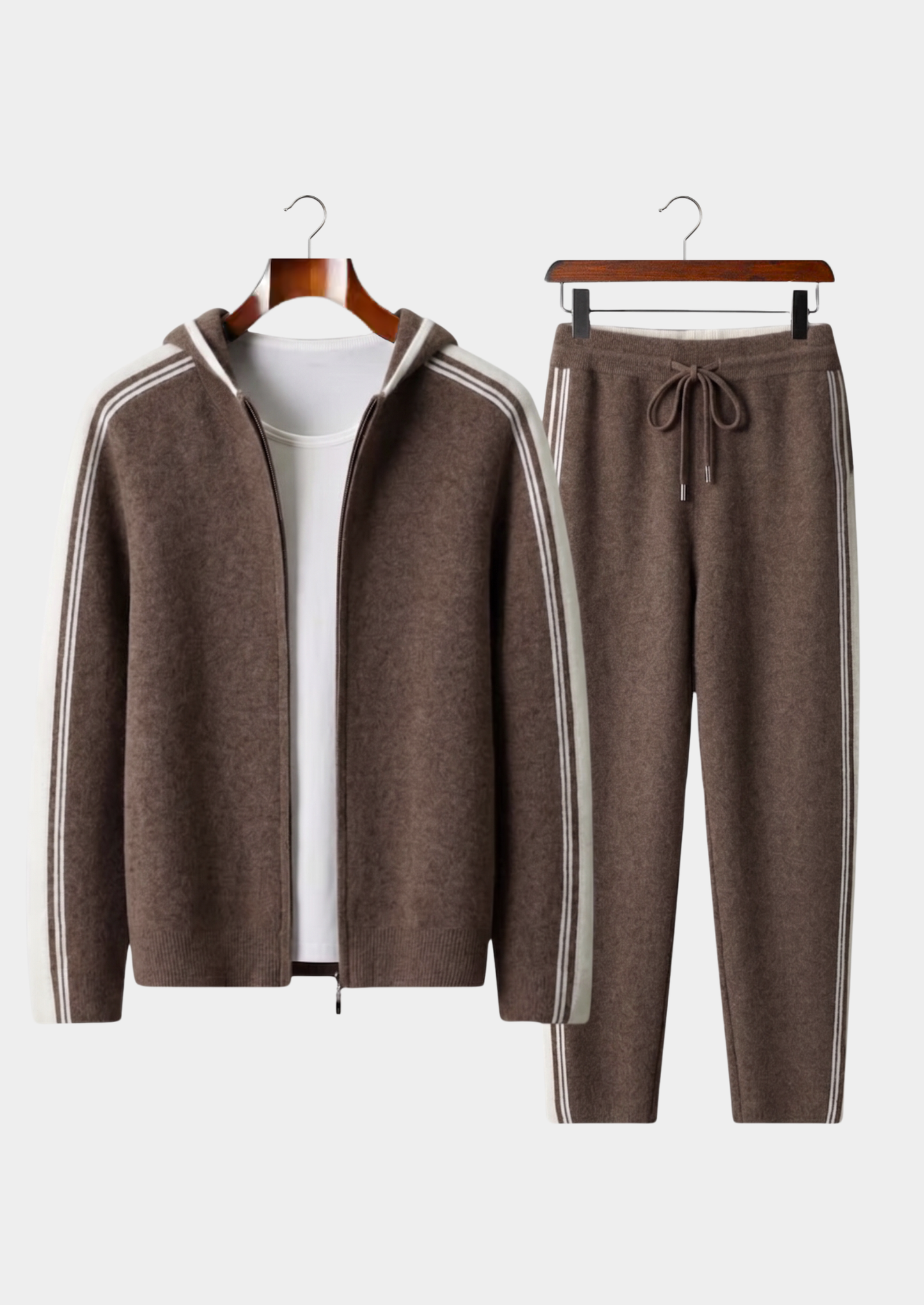 Pure Extra-Fine Merino Wool Dark Mocha Damien Set
