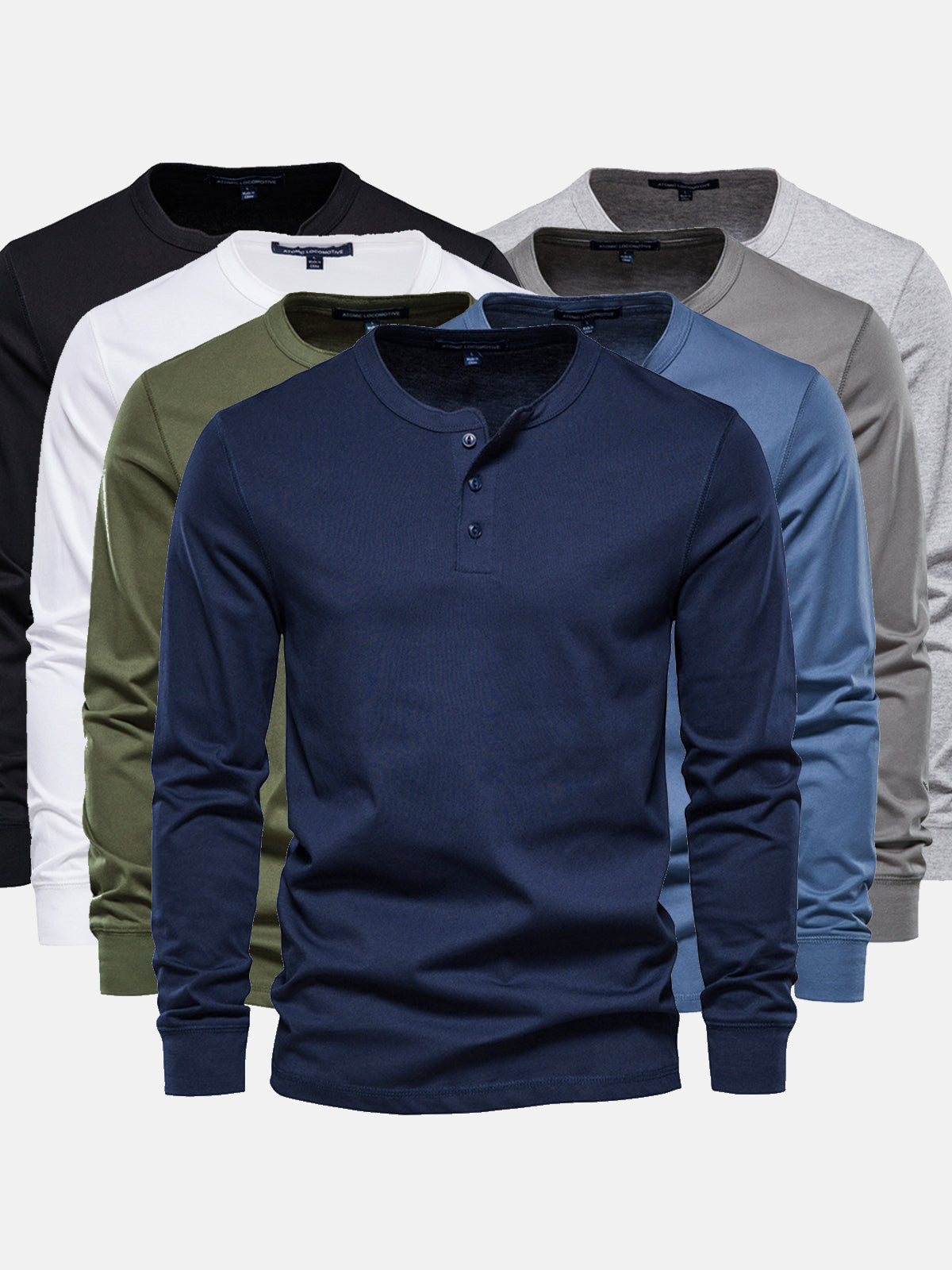 Classic Cotton long Sleeve Henley Shirt