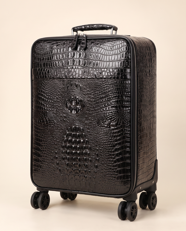 The Zermatt 58 — Crocodile Trolley Case | Black