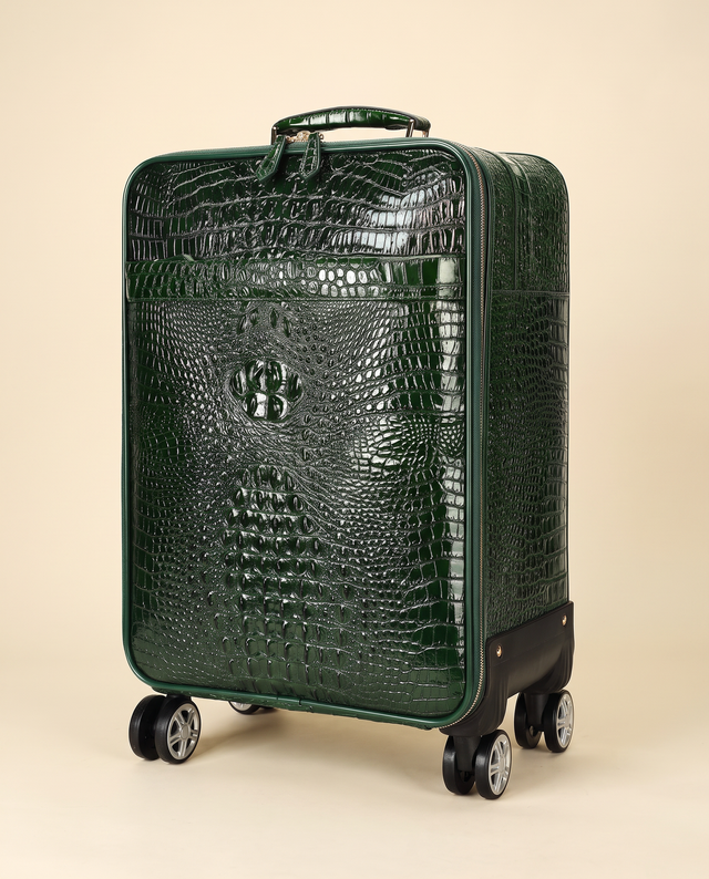 The Zermatt 58 — Crocodile Trolley Case | Green