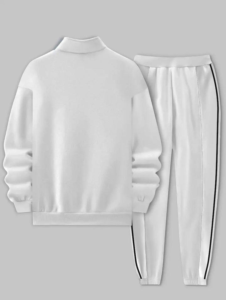 Relaxed Zipper Long Sleeve Two Piece Set - DUVAL
