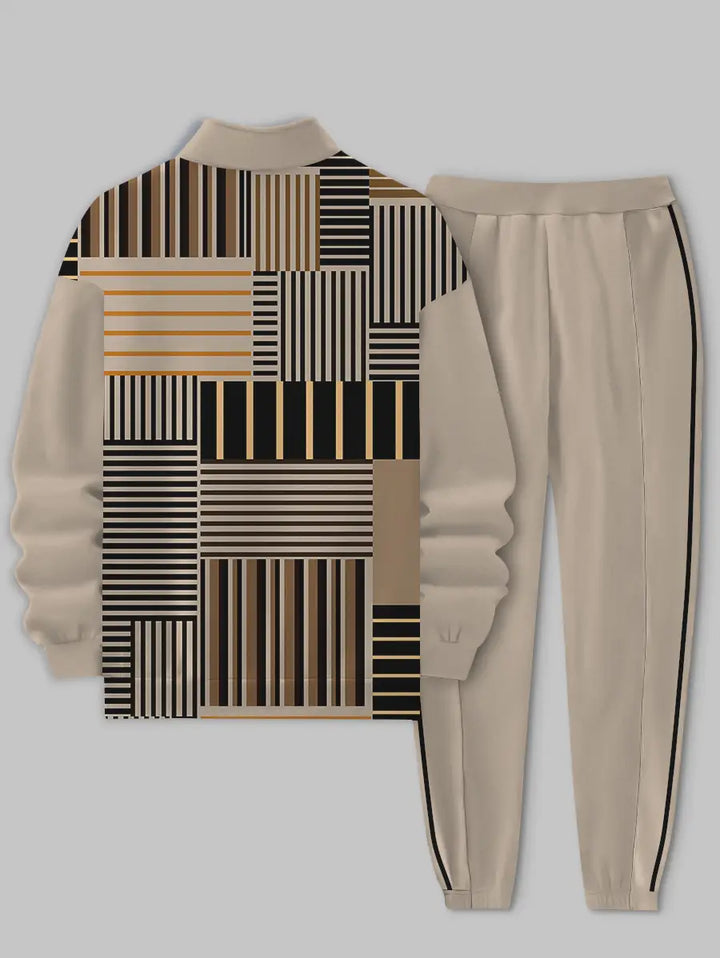 Relaxed Zipper Long Sleeve Two Piece Set - DUVAL