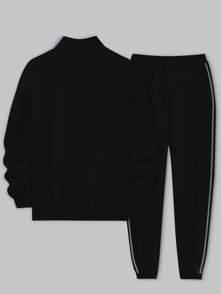 Relaxed Zipper Long Sleeve Two Piece Set - DUVAL