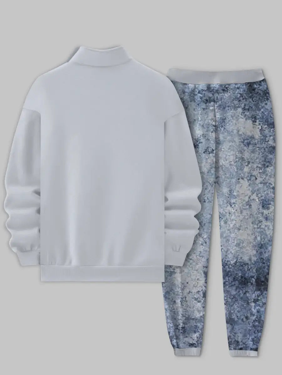 Relaxed Zipper Long Sleeve Two Piece Set - DUVAL