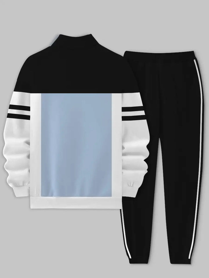 Relaxed Zipper Long Sleeve Two Piece Set - DUVAL