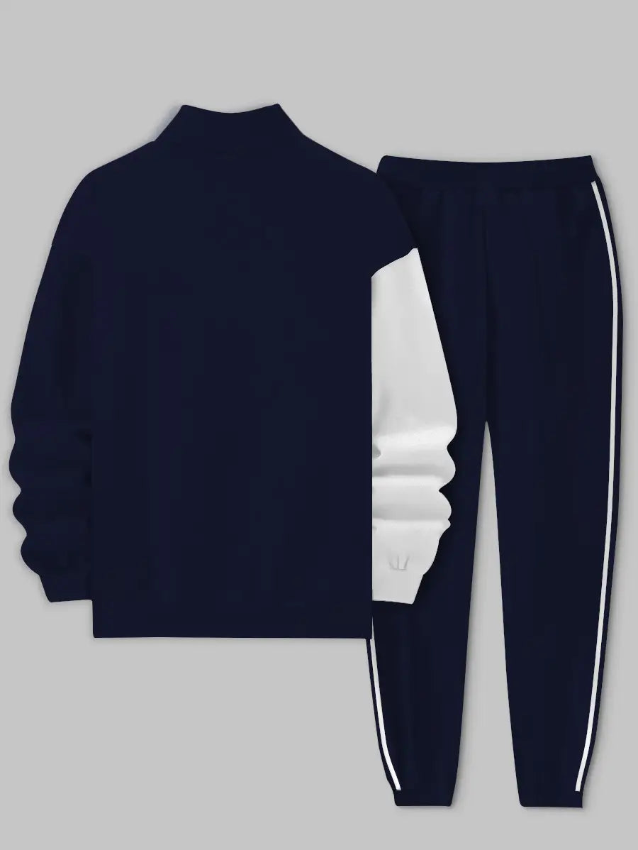 Relaxed Zipper Long Sleeve Two Piece Set - DUVAL