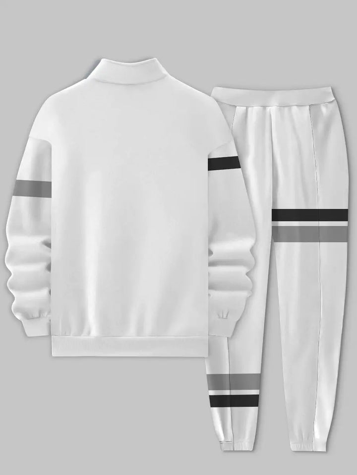 Relaxed Zipper Long Sleeve Two Piece Set - DUVAL
