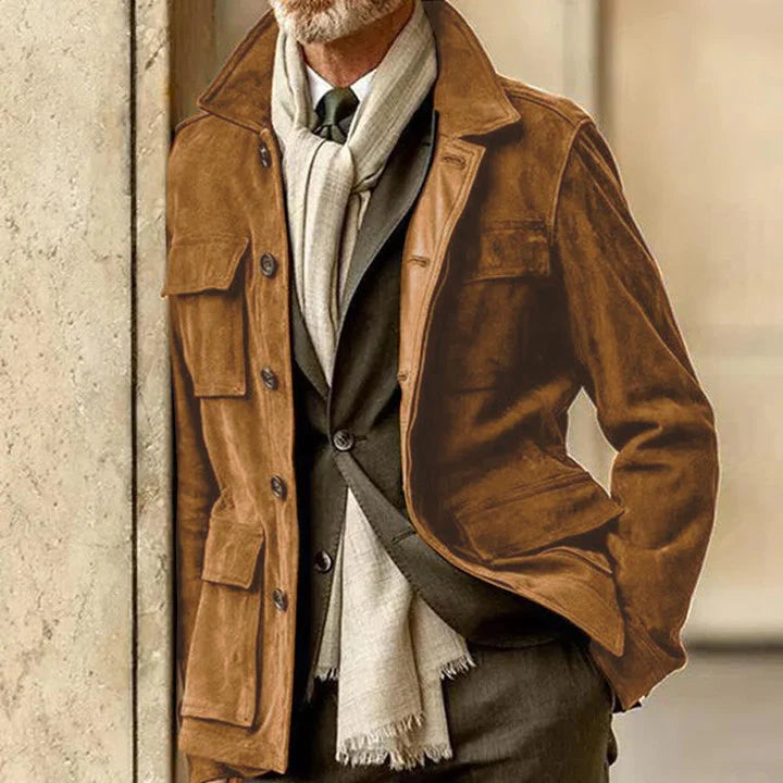 Men's Suede Big Pocket Jacket