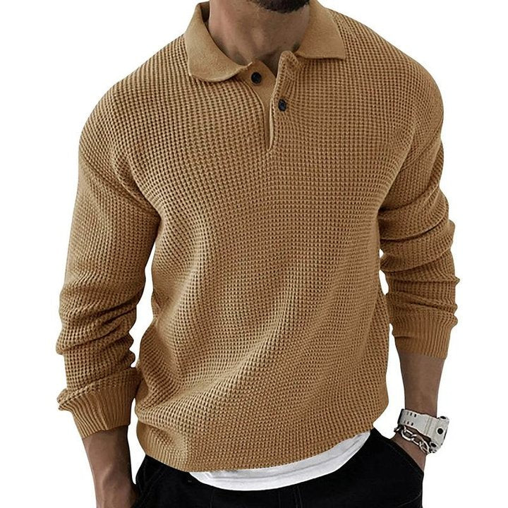 Lapel Knit Button Pullover Sweater