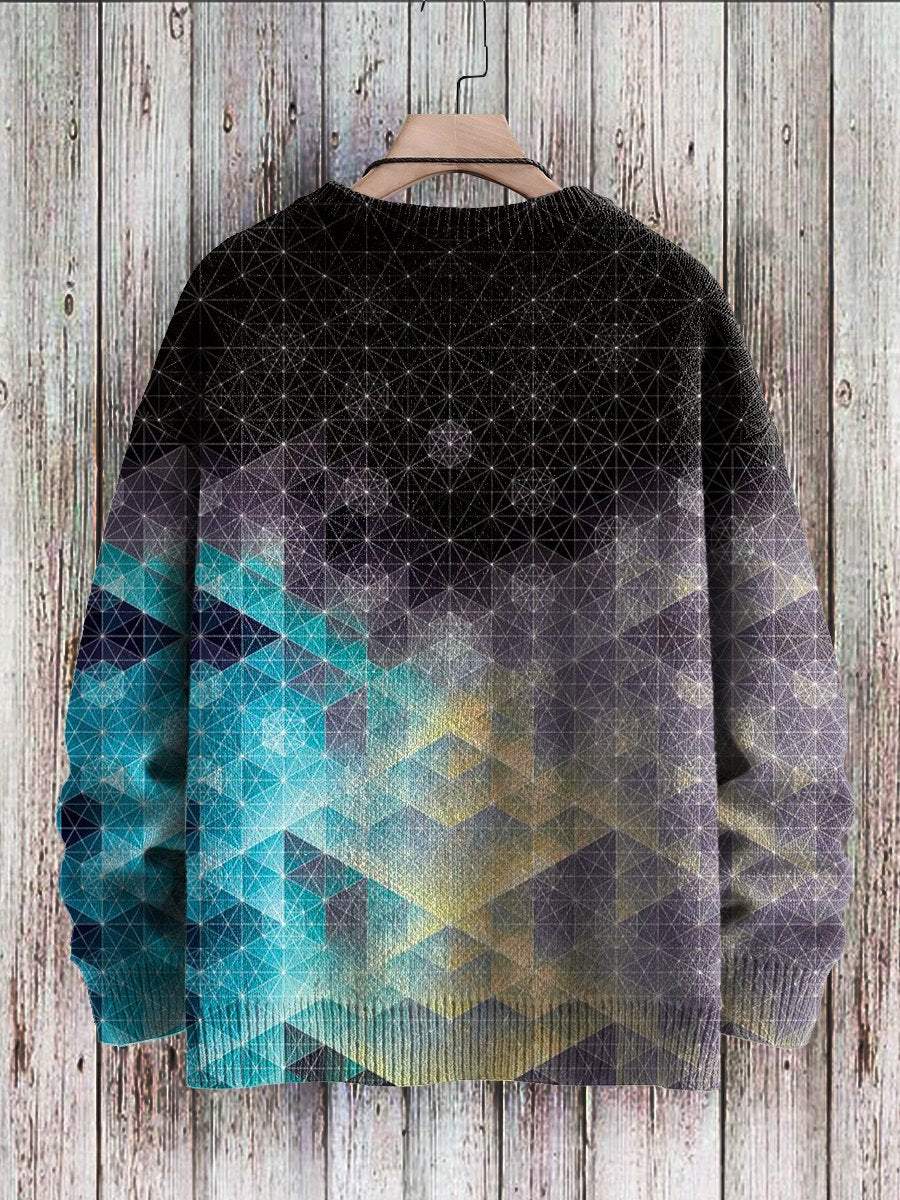 Sweater Art Design Print Casual Knit Sweatshirt Sweater - DUVAL