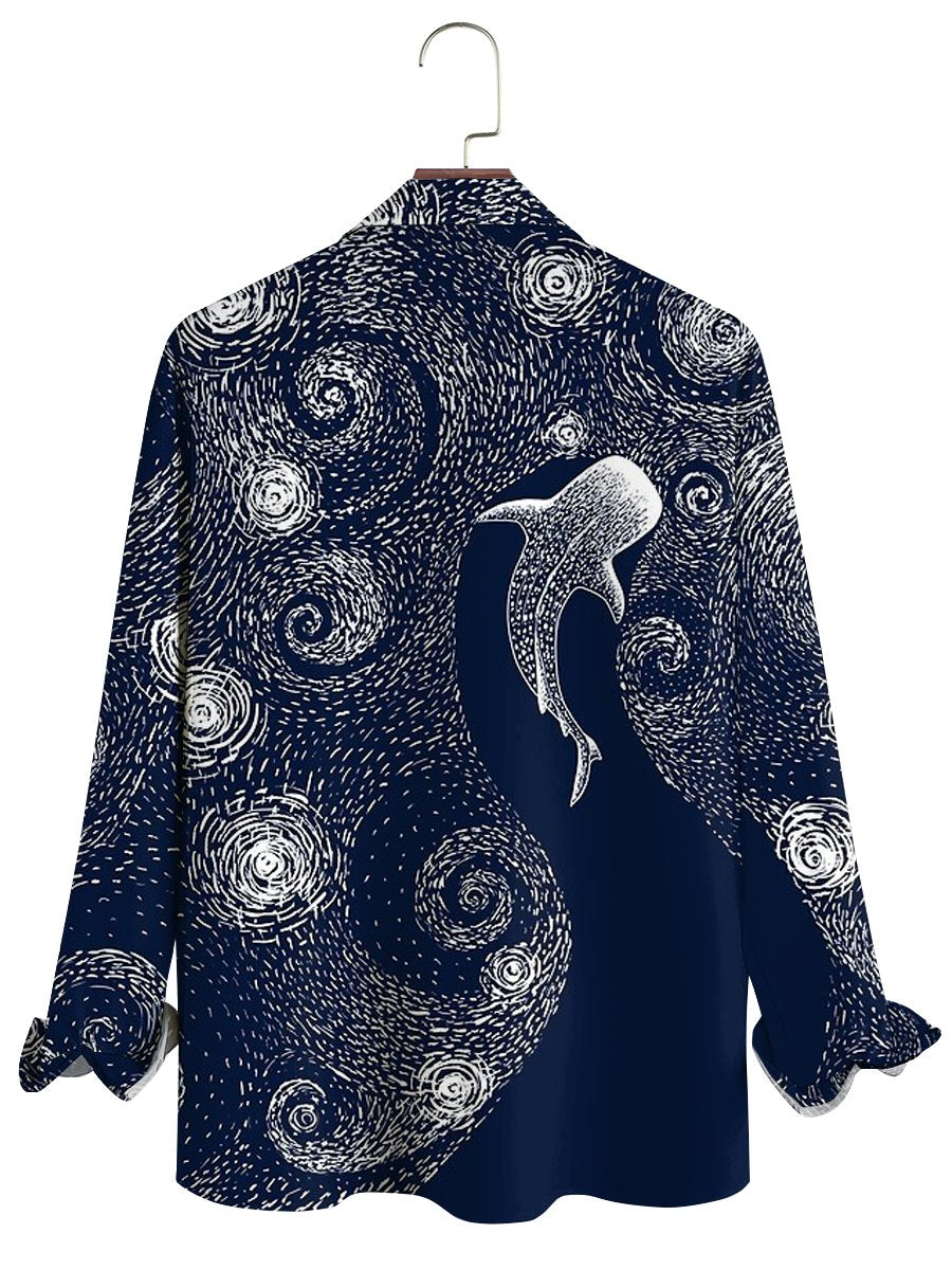 Van Gogh Star Print Long Sleeve ShirtV - DUVAL