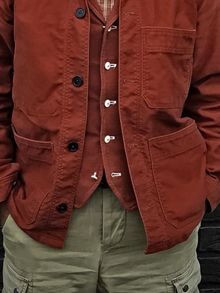 Casual Jacket Solid Long Sleeve Pockets Jacket - DUVAL