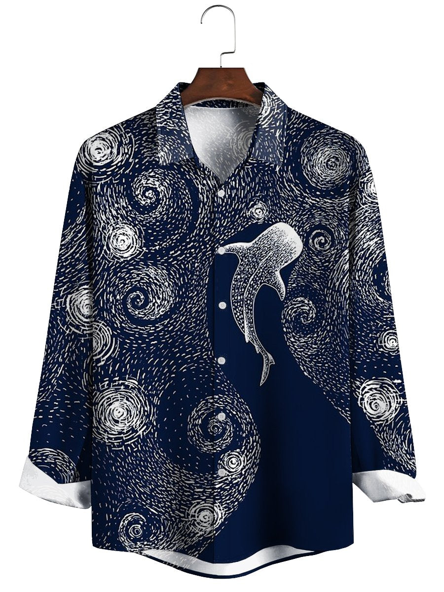 Van Gogh Star Print Long Sleeve ShirtV - DUVAL