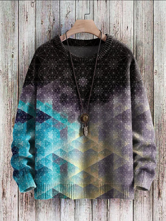 Men's Sweater Art Design Print Casual Knit Sweatshirt Sweater