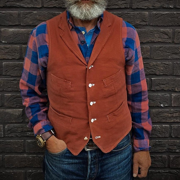 Casual Vest Retro Stylish Solid Vest - DUVAL